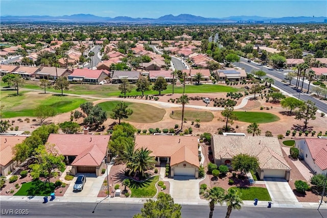 2808 Crown Ridge Dr, Las Vegas, NV 89134 - aerial view of residential area featuring mountains and a golf course