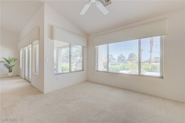 2808 Crown Ridge Dr, Las Vegas, NV 89134 - carpeted empty room featuring lofted ceiling and a ceiling fan