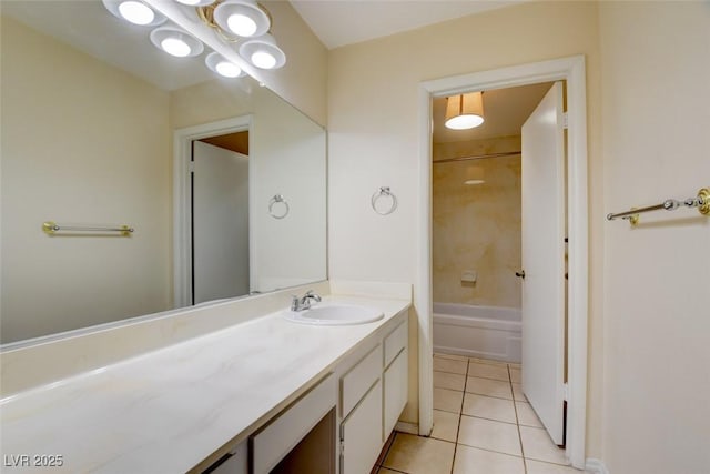 6822 Garden Grove Ave, Las Vegas, NV 89103 - bathroom featuring vanity, tile patterned flooring, and shower / bath combination