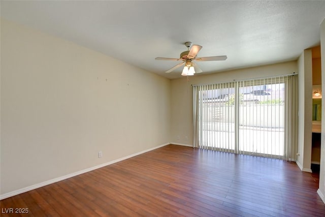 6822 Garden Grove Ave, Las Vegas, NV 89103 - empty room featuring a ceiling fan and dark wood finished floors