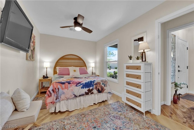 9237 Quail Ridge Dr, Las Vegas, NV 89134 - bedroom featuring wood finished floors and ceiling fan