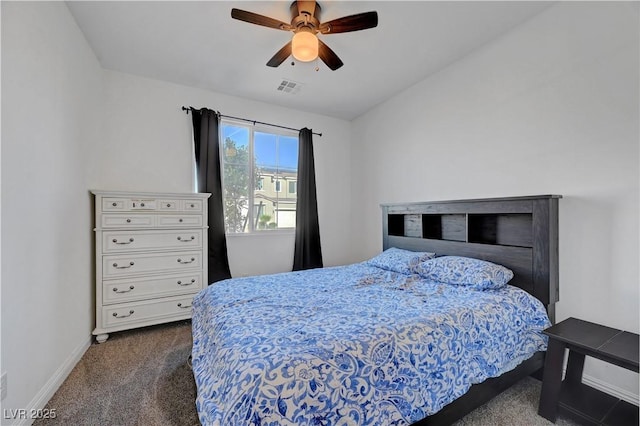 4641 Therapeutic St, North Las Vegas, NV 89031 - bedroom with dark colored carpet and a ceiling fan