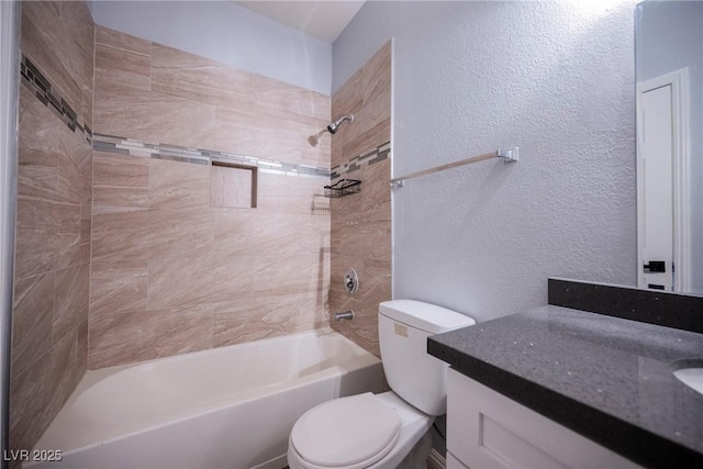 6006 Vegas Dr, Las Vegas, NV 89108 - bathroom featuring vanity, shower / bath combination, and a textured wall