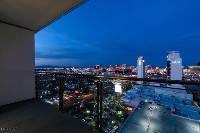 4381 Flamingo Rd Unit 2010, Las Vegas, NV 89103 - balcony at twilight with a view of city lights