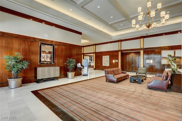 135 E Harmon Ave Unit 2721, Las Vegas, NV 89109 - common area with a high ceiling and wood walls