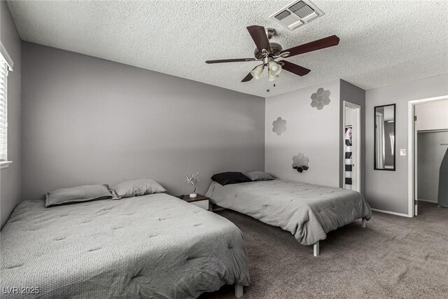 3158 Brockington Dr, Las Vegas, NV 89120 - carpeted bedroom featuring ceiling fan and a textured ceiling