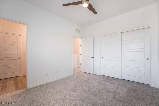 7124 Sayonara Vista St, North Las Vegas, NV 89084 - unfurnished bedroom with carpet, a closet, and a ceiling fan