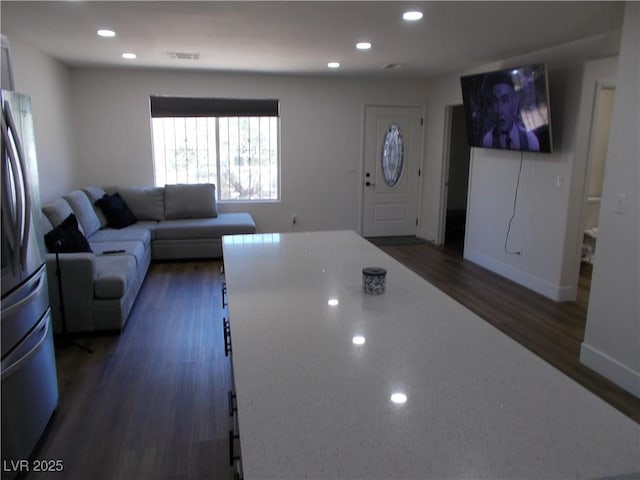 2211 Chipplegate Way N, Las Vegas, NV 89032 - living area with dark wood-type flooring and recessed lighting