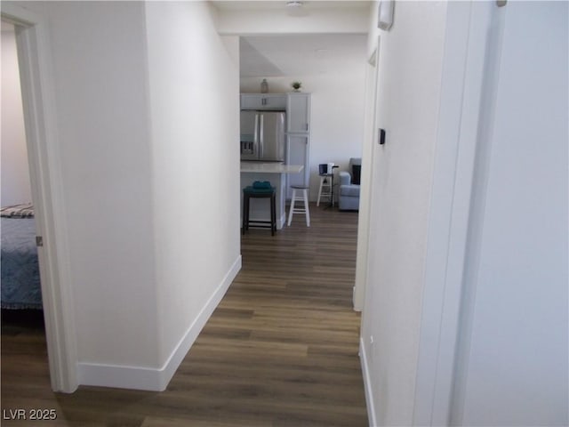 2211 Chipplegate Way N, Las Vegas, NV 89032 - corridor with baseboards and dark wood finished floors