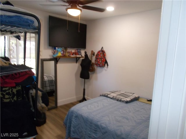 2211 Chipplegate Way N, Las Vegas, NV 89032 - bedroom featuring wood finished floors and ceiling fan