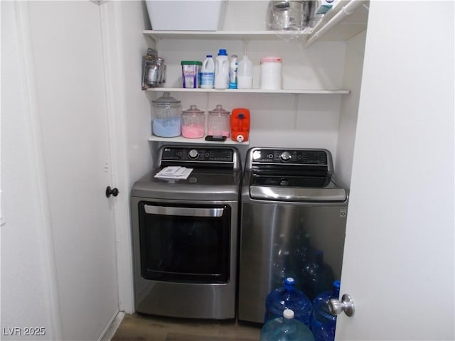 2211 Chipplegate Way N, Las Vegas, NV 89032 - washroom with washer and dryer and wood finished floors