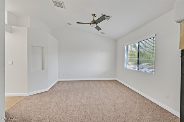 9044 Blue Raven Ave Unit R, Las Vegas, NV 89143 - carpeted empty room featuring a ceiling fan and vaulted ceiling