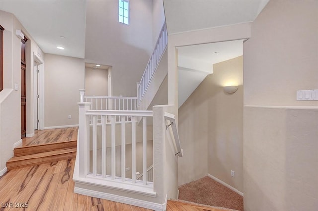 7856 Carysford Ave, Las Vegas, NV 89178 - stairway featuring wood finished floors
