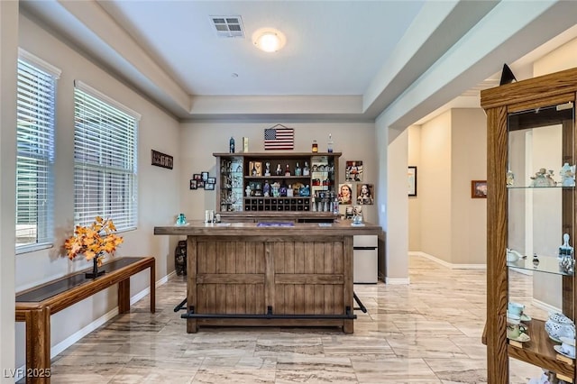 800 Rosewater Dr, Henderson, NV 89011 - indoor bar featuring plenty of natural light, a raised ceiling, and fridge