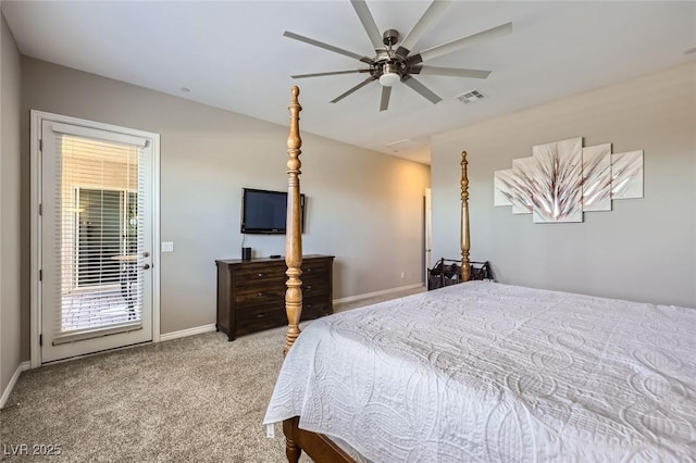 800 Rosewater Dr, Henderson, NV 89011 - carpeted bedroom featuring access to outside and a ceiling fan