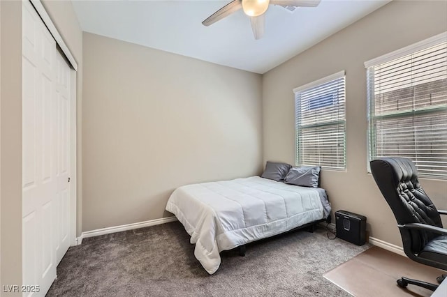 800 Rosewater Dr, Henderson, NV 89011 - carpeted bedroom with a closet and ceiling fan