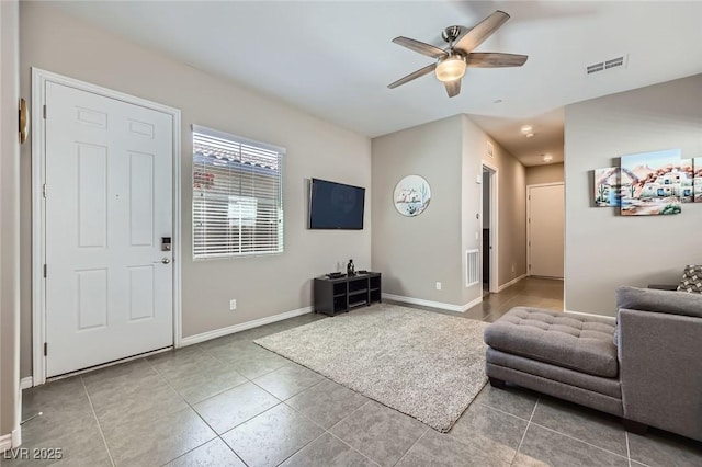 800 Rosewater Dr, Henderson, NV 89011 - living room with ceiling fan and tile patterned floors
