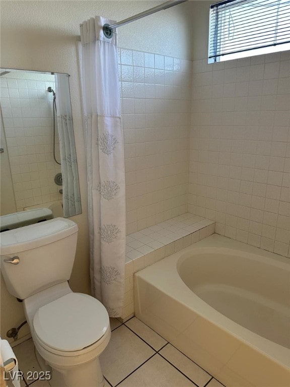 6208 Mandarin Dr, Las Vegas, NV 89108 - bathroom with tile patterned floors and shower / bath combination with curtain