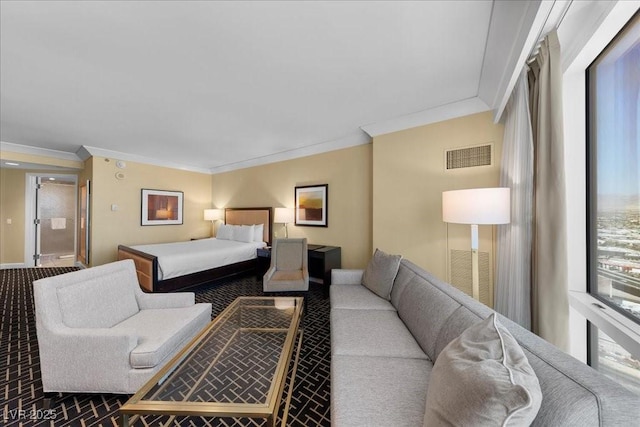 2000 N Fashion Show Dr Unit 5417, Las Vegas, NV 89109 - bedroom with crown molding and carpet floors