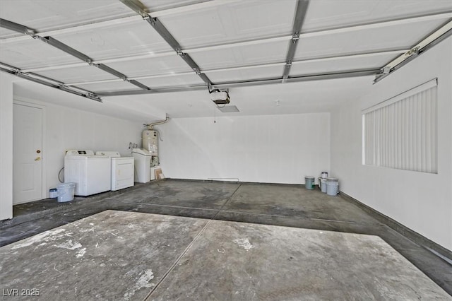 4708 Cohiba Way N, Las Vegas, NV 89031 - garage featuring washer and dryer, a garage door opener, and water heater