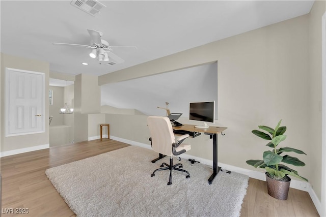 7837 Sea Rock Rd, Las Vegas, NV 89128 - office space featuring wood finished floors and a ceiling fan