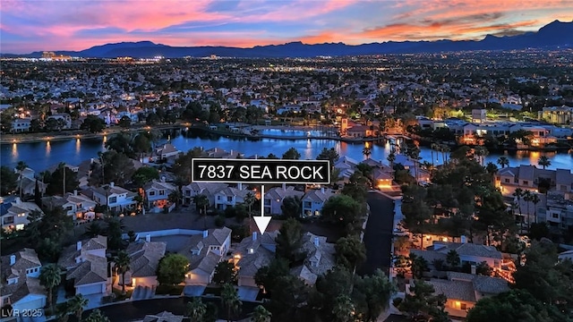 7837 Sea Rock Rd, Las Vegas, NV 89128 - view of property location featuring a water and mountain view and nearby suburban area