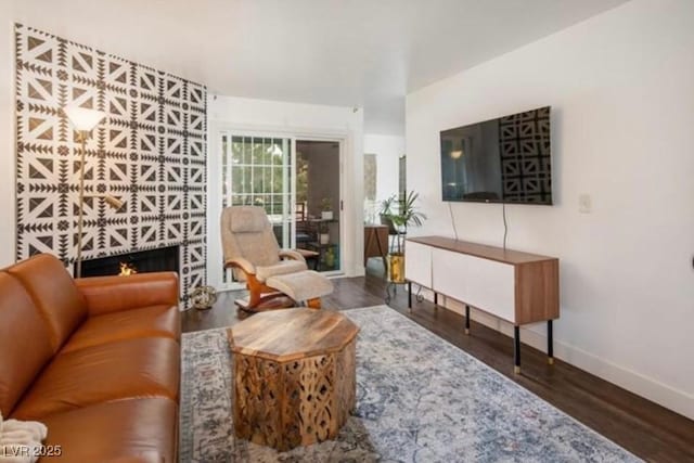 2200 S Fort Apache Rd Unit 2217, Las Vegas, NV 89117 - living room with wood finished floors and a large fireplace
