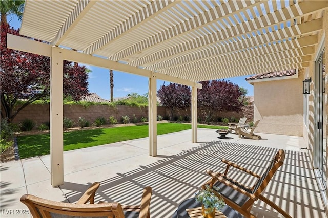 2297 Aria Dr, Henderson, NV 89052 - fenced backyard featuring a pergola and a patio area
