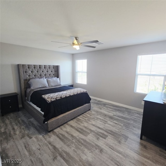 7990 Formitch Ct, Las Vegas, NV 89166 - bedroom with wood finished floors and ceiling fan