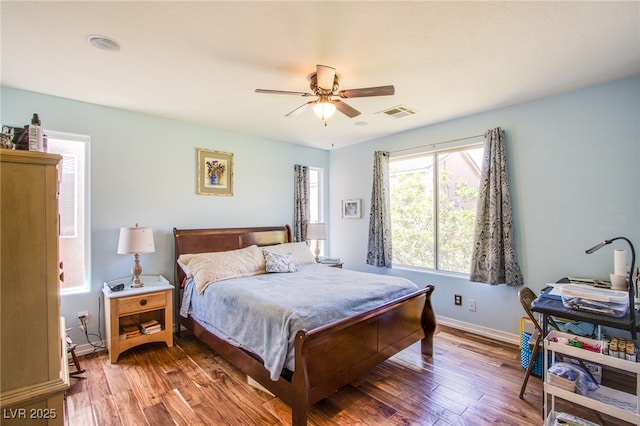 9022 Sosa Creek Ave, Las Vegas, NV 89149 - bedroom with wood finished floors and ceiling fan