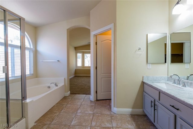 6740 Arctic Breeze St, North Las Vegas, NV 89084 - full bath featuring a bath, vanity, and tile patterned flooring