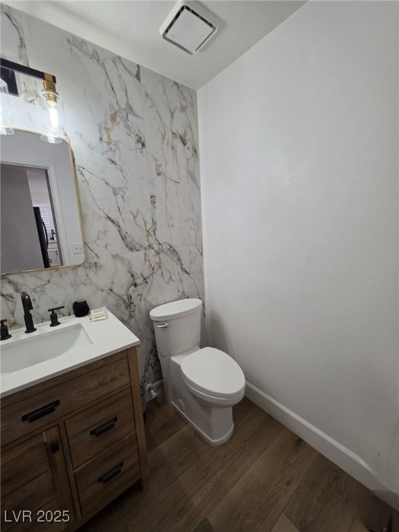 332 Dockside Ct, Las Vegas, NV 89145 - half bathroom with vanity and wood finished floors