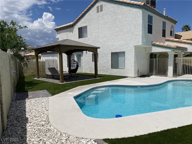 332 Dockside Ct, Las Vegas, NV 89145 - view of pool featuring a gazebo, a fenced backyard, and a patio