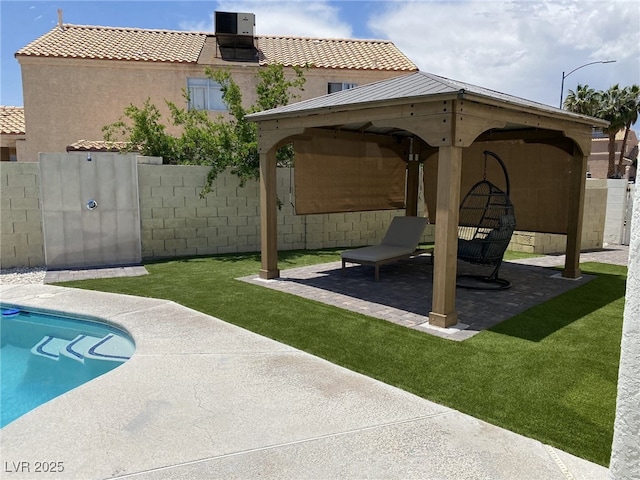 332 Dockside Ct, Las Vegas, NV 89145 - rear view of house featuring a gazebo, a patio, and stucco siding