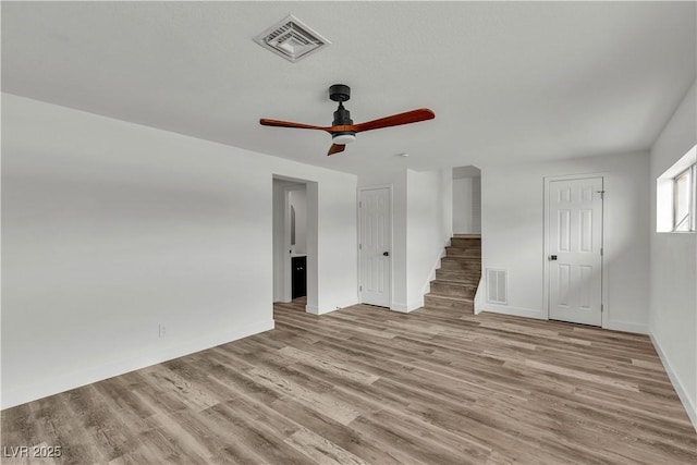 5617 Reiter Ave, Las Vegas, NV 89108 - unfurnished living room with ceiling fan and wood finished floors