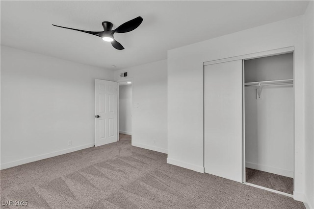 5617 Reiter Ave, Las Vegas, NV 89108 - unfurnished bedroom featuring carpet, a closet, and a ceiling fan
