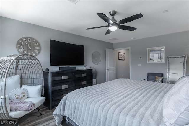 2530 Catallo St, Henderson, NV 89044 - bedroom featuring wood finished floors and ceiling fan