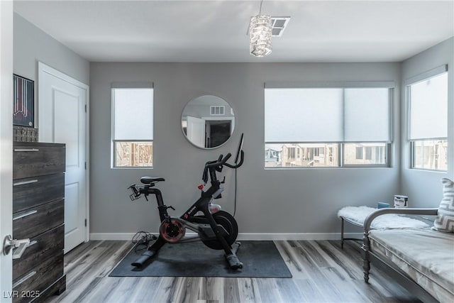 2530 Catallo St, Henderson, NV 89044 - exercise area with wood finished floors and healthy amount of natural light