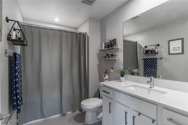 2530 Catallo St, Henderson, NV 89044 - bathroom with vanity, tile patterned floors, and a shower with curtain