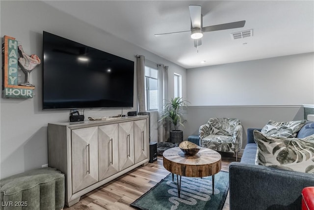 2530 Catallo St, Henderson, NV 89044 - living area featuring light wood-type flooring and a ceiling fan