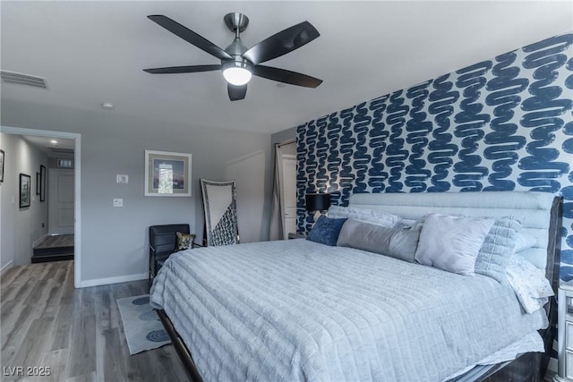 2530 Catallo St, Henderson, NV 89044 - bedroom featuring wood finished floors and ceiling fan