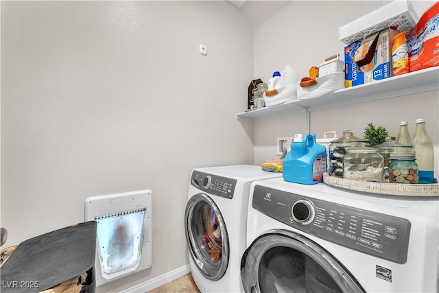 4332 Stardusk Falls Ave, North Las Vegas, NV 89084 - laundry room with washer and dryer and baseboards