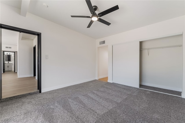 5617 Alfred Dr, Las Vegas, NV 89108 - unfurnished bedroom featuring carpet, a ceiling fan, and a closet