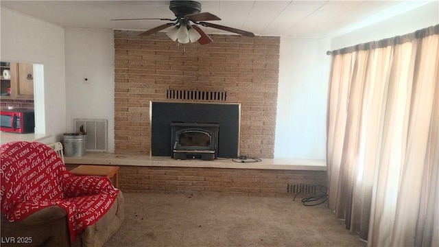 168 Lilith Ave, Pioche, NV 89043 - carpeted living room featuring ceiling fan
