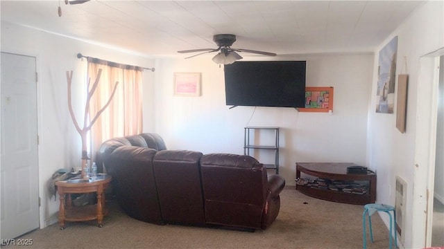 168 Lilith Ave, Pioche, NV 89043 - carpeted living room featuring a ceiling fan