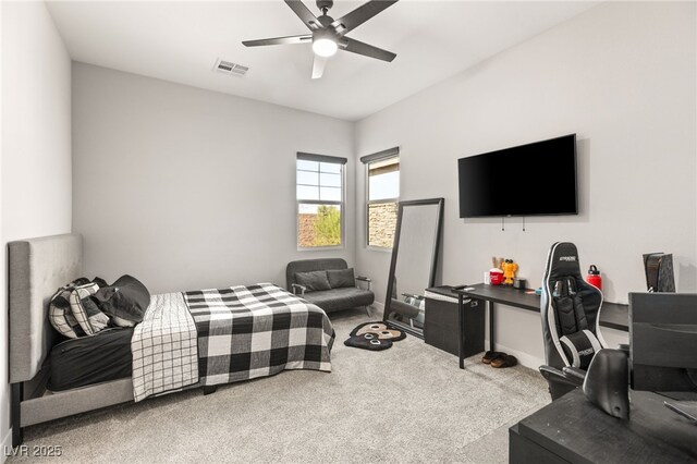 8575 Nicholas James Ave, Las Vegas, NV 89143 - carpeted bedroom featuring a ceiling fan and baseboards