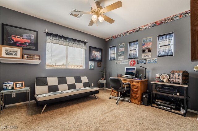 532 Kavanagh Pl, Las Vegas, NV 89123 - carpeted office featuring a ceiling fan and baseboards