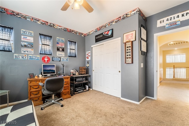 532 Kavanagh Pl, Las Vegas, NV 89123 - office with carpet and ceiling fan