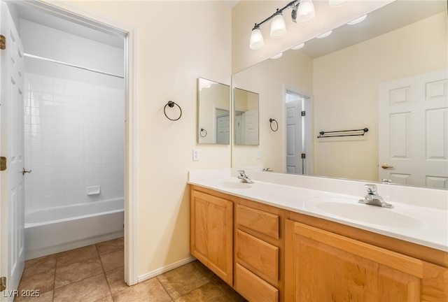 532 Kavanagh Pl, Las Vegas, NV 89123 - bathroom with double vanity, shower / tub combination, and tile patterned flooring