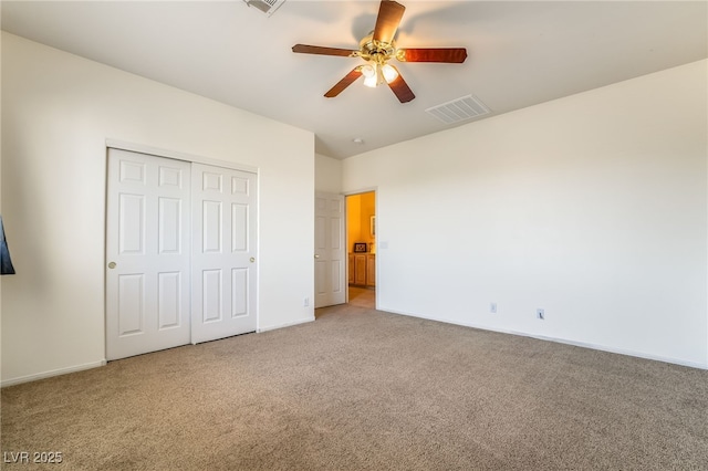 532 Kavanagh Pl, Las Vegas, NV 89123 - unfurnished bedroom with carpet floors, a closet, and a ceiling fan